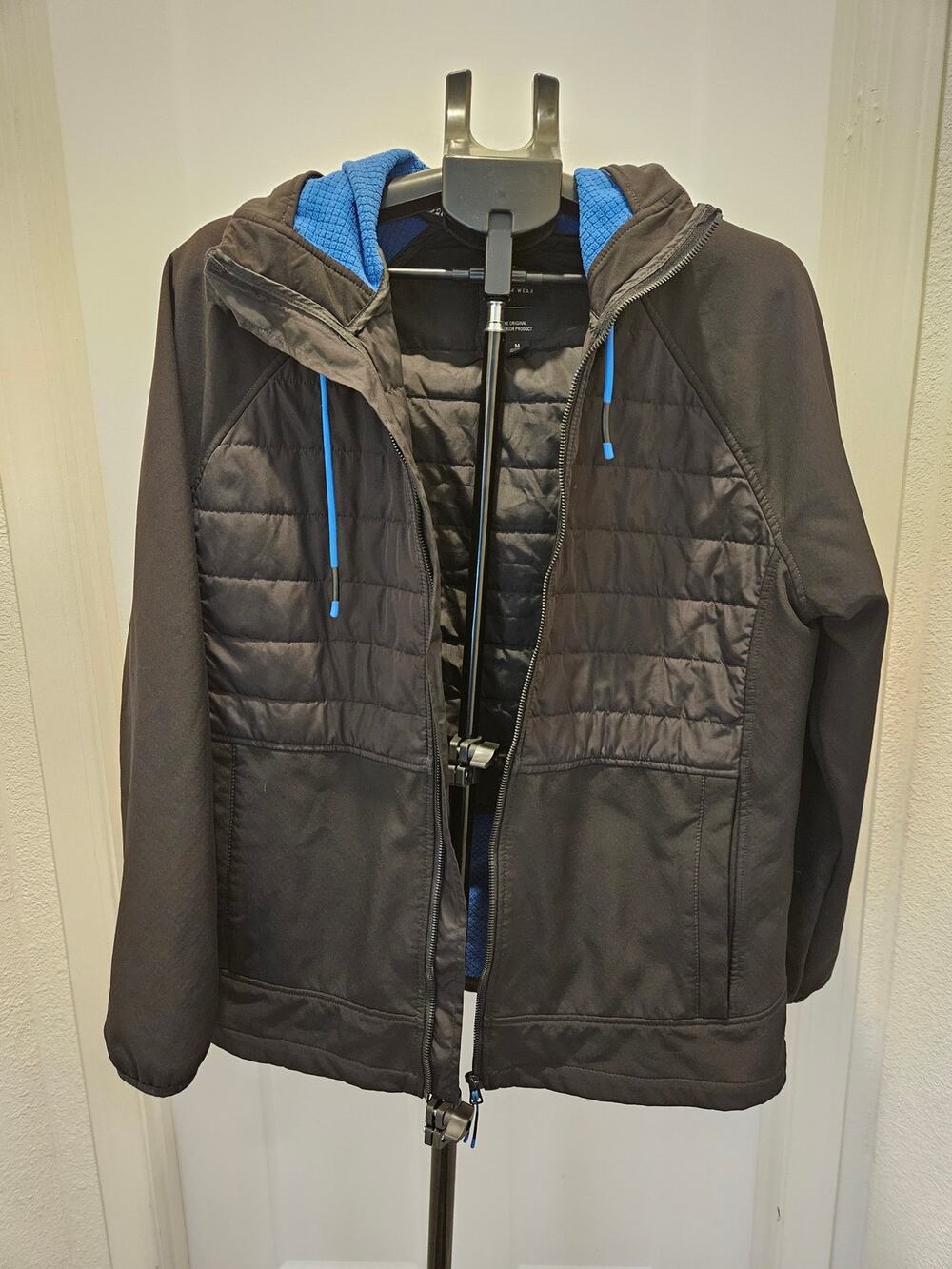 Mavi‎ Men's Protech Hybrid Jacket Hooded Quilted Puffer Softshell